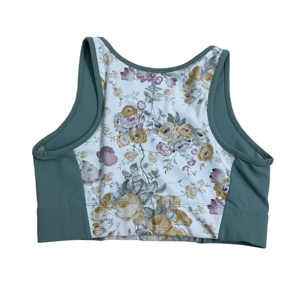 Tuckernuck Sports Bra Floral Workout Gym Green Exercise Dainty Size Small - Picture 2 of 3